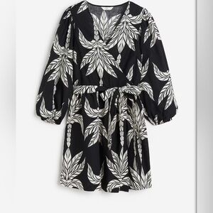 H&M linen blend wrap dress